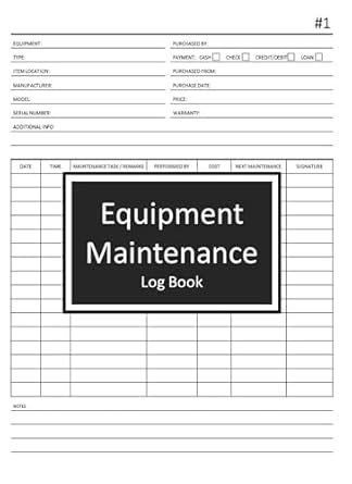 equipment maintenance log book 1st edition brain hailey ,allayas inc b091bg4h4n