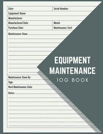 equipment maintenance log book daily repairs and maintenance record book for home office construction vehicle