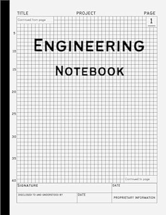 engineering notebook 160+ pages grid format engineer lab quadrille graph paper math engineering math physics