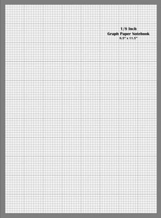1/8 inch graph paper notebook 8 squares per inch grid ruled paper pad 8 x 8 quad rule notepad 100 pages/50