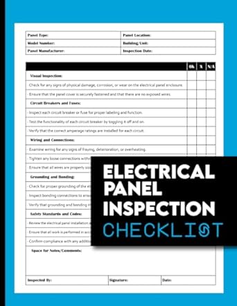electrical panel inspection checklist organized reporting for circuit breaker and distribution board