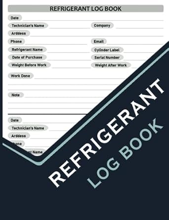 refrigerant log book refrigerant tracking log book hvac technician refrigerant logbook large print 8 5 x11