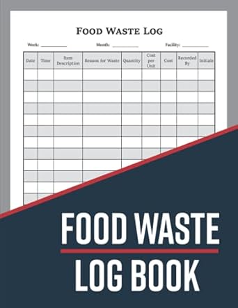 food waste log book kitchen log book food hygiene record book food wastage tracker for restaurants bars