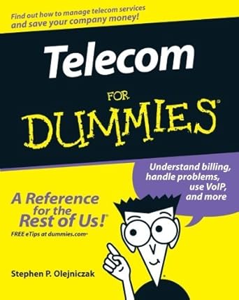 telecom for dummies by stephen p olejniczak 1st edition  b01jq4b9sw