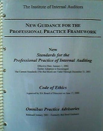 professional practices framework 1st edition institute of internal auditors 089413454x, 978-0894134548