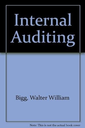 internal auditing 1st edition walter w bigg 0372016286, 978-0372016281