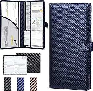 pl zmpwlq car registration and insurance holder with magnetic closure pu leather car document holder for