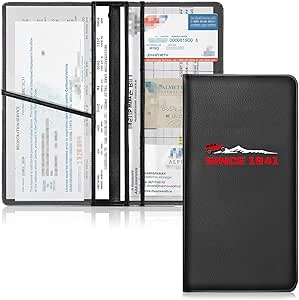 leather car registration and insurance cards holder vehicle glove box car organizer documents license