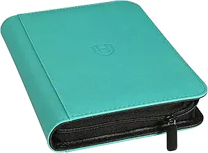 trading card binder with sleeves teal 288 card storage capacity durable and waterproof 1st edition pemocyny