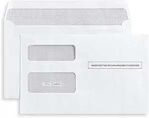 100 tax envelopes self seal for 1099 misc 1099 r and div int 1095 double window security for quickbooks or