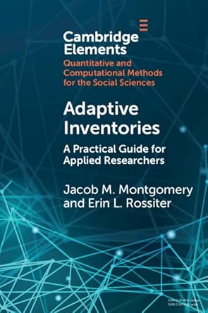 adaptive inventories a practical guide for applied researchers 1st edition jacob m montgomery ,erin l