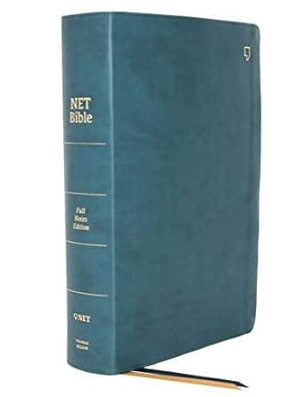 net bible full   leathersoft teal comfort print holy bible notes edition thomas nelson 0785225099,