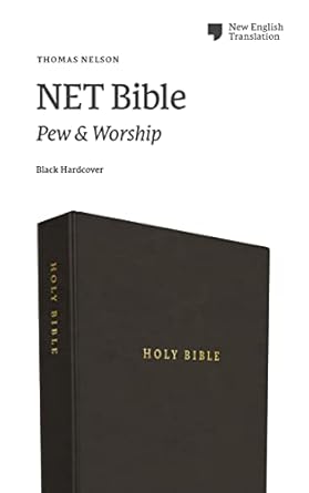 net bible pew and worship hardcover black comfort print holy bible 1st edition thomas nelson 0785224696,