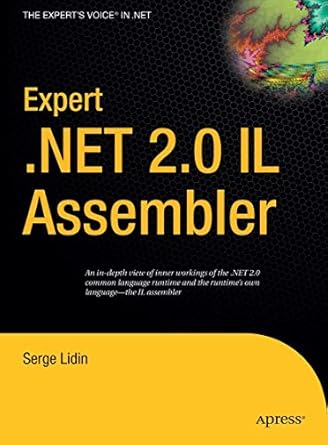 expert net 2 0 il assembler 1st edition serge lidin 1590596463, 978-1590596463
