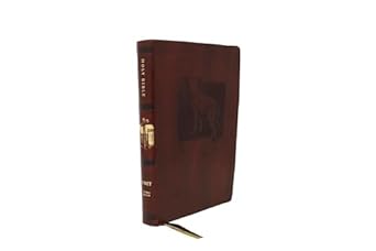 net bible thinline   large print leathersoft brown comfort print holy bible art edition thomas nelson