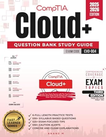 comptia cloud+ question bank study guide exam code cv0 004 6 full length practice tests 530+ syllabus based