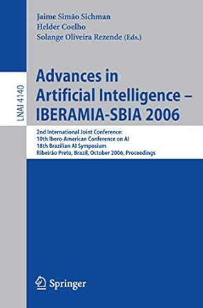 advances in artificial intelligence iberamia sbia 2006 2nd international joint conference 10th ibero american