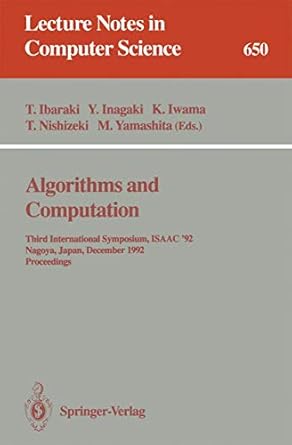 algorithms and computation third international symposium isaac 92 nagoya japan december 16 18 1992