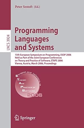 programming languages and systems 15th european symposium on programming esop 2006 held as part of the joint