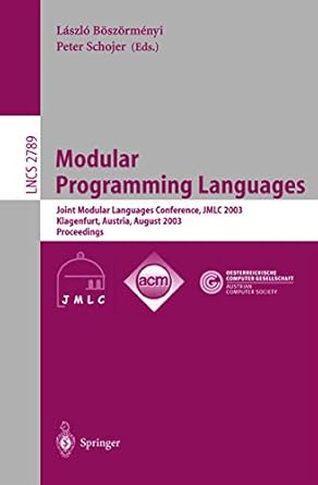 modular programming languages joint modular languages conference jmlc 2003 klagenfurt austria august 25 27