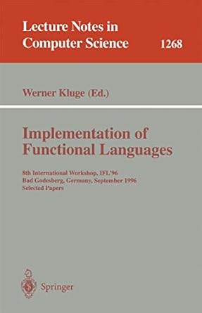 implementation of functional languages 8th international workshop ifl96 bad godesberg germany september 16 18