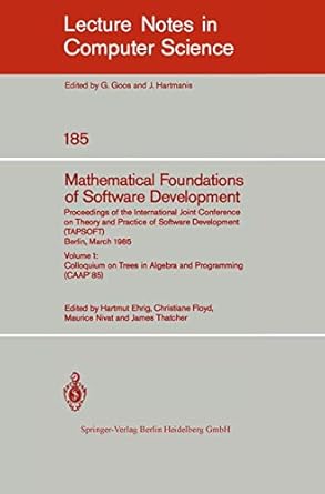 mathematical foundations of software development proceedings of the international joint conference on theory