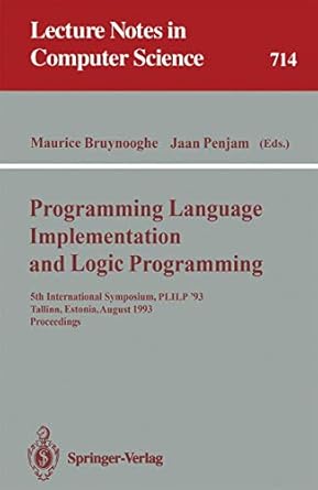 programming language implementation and logic programming 5th international symposium plilp 93 tallinn