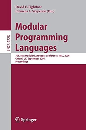 modular programming languages 7th joint modular languages conference jmlc 2006 oxford uk september 13 15 2006