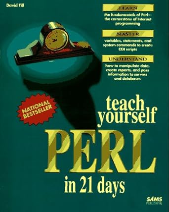 teach yourself perl in 21 days 1st edition david till 0672305860, 978-0672305863