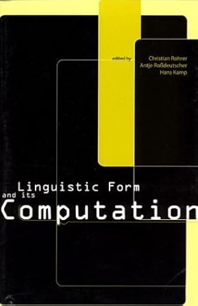 linguistic form and its computation 1st edition  b01fkswwuw