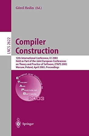 compiler construction 12th international conference cc 2003 held as part of the joint european conferences on