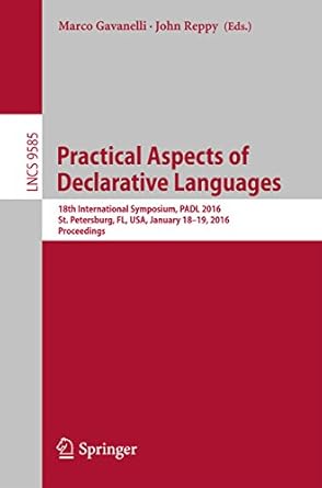 practical aspects of declarative languages 18th international symposium padl 2016 st petersburg fl usa