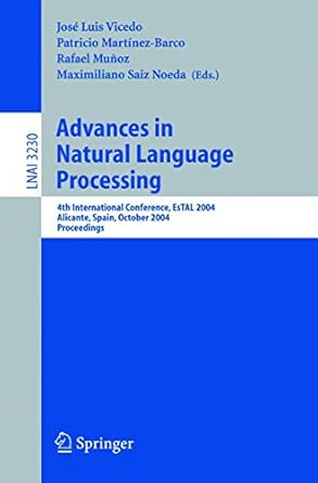 advances in natural language processing 4th international conference estal 2004 alicante spain october 20 22