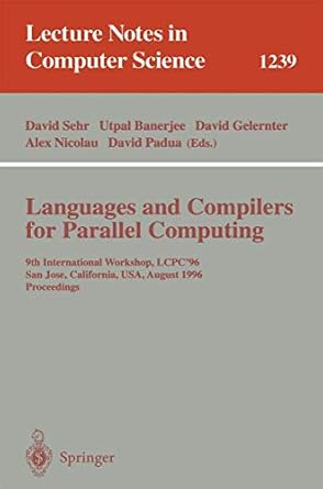 languages and compilers for parallel computing 9th international workshop lcpc96 san jose california usa