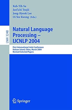 natural language processing ijcnlp 2004 first international joint conference hainan island china march 22 24