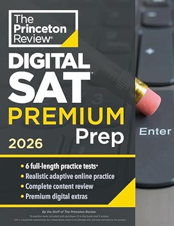 princeton review digital sat premium prep 2026 6 full length practice tests + online flashcards + review and