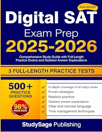 digital sat exam prep 2025 2026 comprehensive study guide with full length practice exams and detailed answer