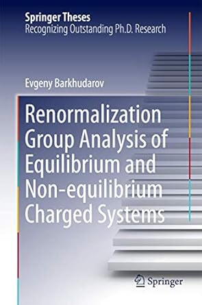renormalization group analysis of equilibrium and non equilibrium charged systems 2014th edition evgeny