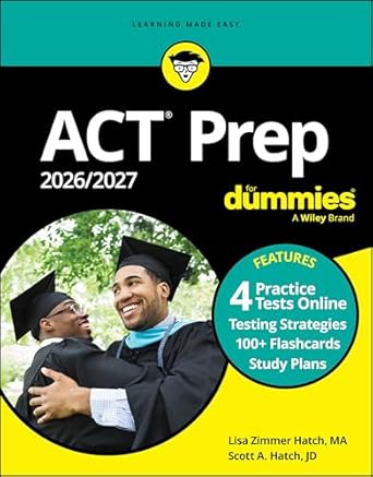 act prep 2026/2027 for dummies book + 4 practicetests and 100+ flashcards online 12th edition lisa zimmer