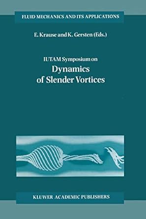 iutam symposium on dynamics of slender vortices proceedings of the iutam symposium held in aachen germany 31