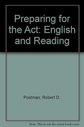 preparing for the act english and reading 1st edition robert d postman 1567650414, 978-1567650419