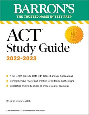 act study guide with 4 practice tests fif edition brian stewart m ed 150626476x, 978-1506264769