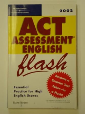 petersons act assessment english flash 2002 revised edition elaine bender 076890627x, 978-0768906271