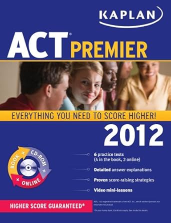 kaplan act 2012 premier edition kaplan 1609780531, 978-1609780531