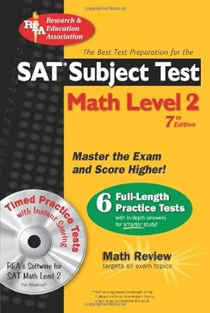 sat subject test math level 2 w/cd prep 7th edition the editors of rea 0738602647, 978-0738602646