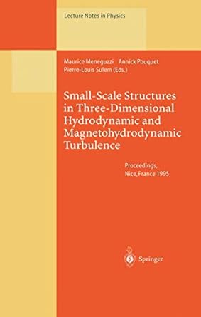small scale structures in three dimensional hydrodynamic and magnetohydrodynamic turbulence proceedings of a