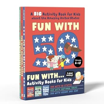 fun activity books for kids box set 3 activity books to learn about 50 us states national parks and oceans
