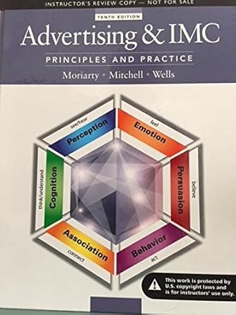 advertising and imc principles and practice instructors 1st edition moriarty/mitchell/wells 0133548082,