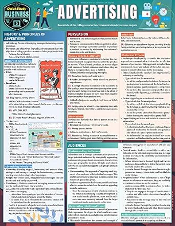 advertising a quickstudy laminated reference guide 1st edition maria siano 1423244117, 978-1423244110