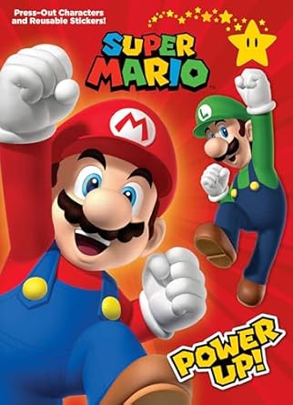 super mario power up press out characters and reusable stickers 1st edition random house 0525581588,